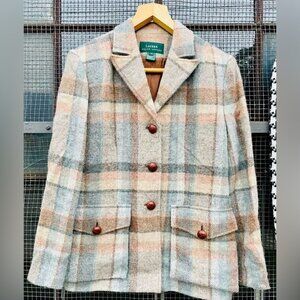 Vintage Ralph Lauren 100% Wool Plaid Jacket Blazer